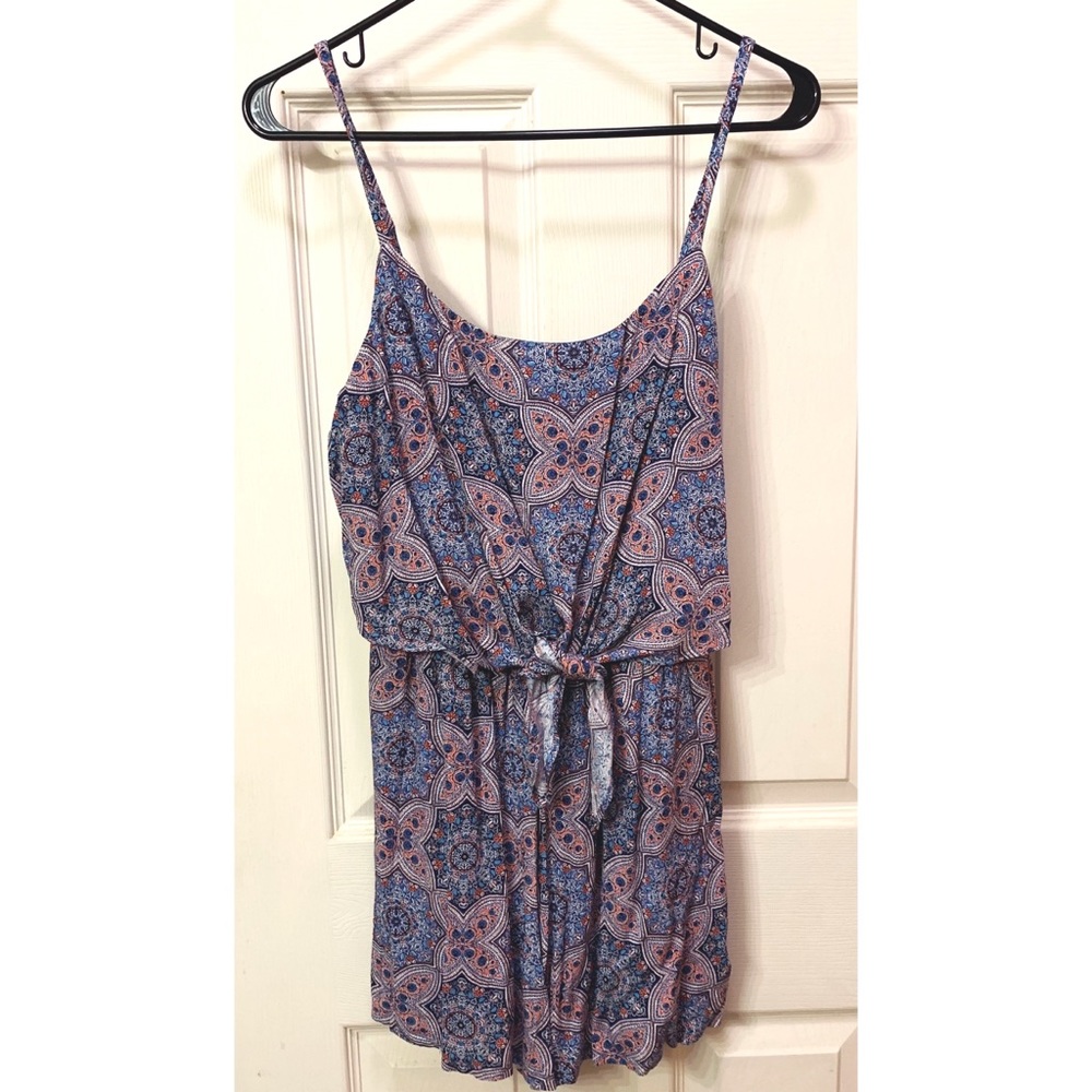 NWT- As U Wish Periwinkle Coral Romper